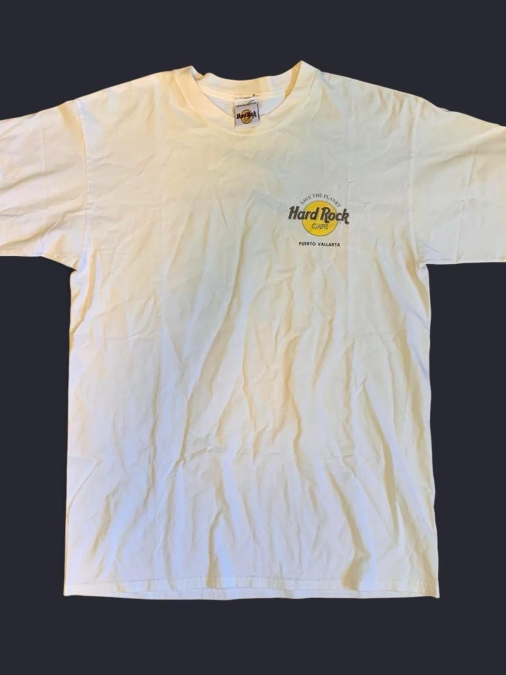 Hard Rock Cafe White T-Shirt with Yellow Logo - Men